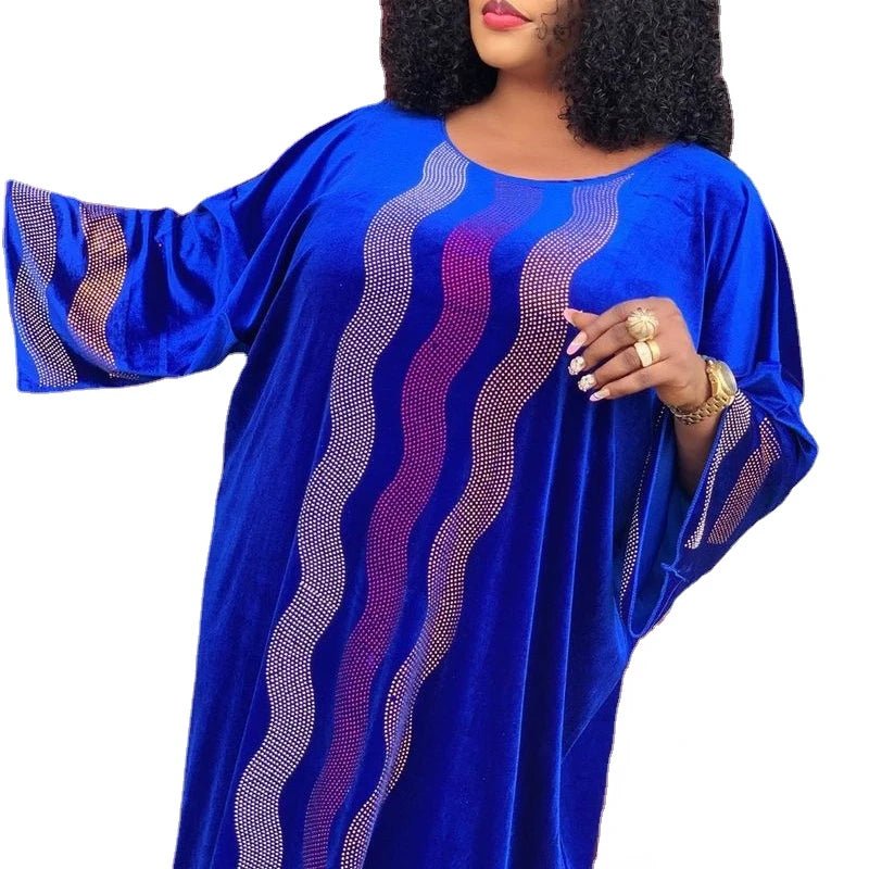 Velvet Elegance: High Quality African Maxi Dresses for Women - Flexi Africa - Free Delivery Worldwide www.flexiafrica.com