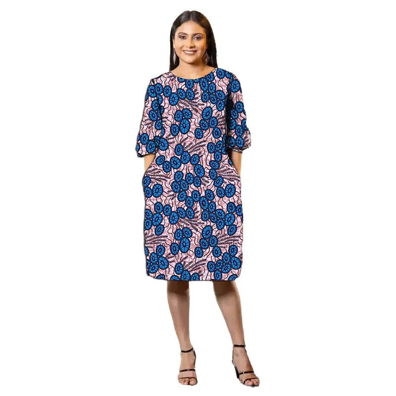strapless open back dress Vibrant Ankara Print Half-Sleeve Dress for Women – African Fashion Wedding  & Party Wear