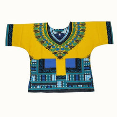 Vibrant Traditional African Print Dashiki T-shirts: Stylish Fashion Designs for Kids - Flexi Africa - Free Delivery Worldwide