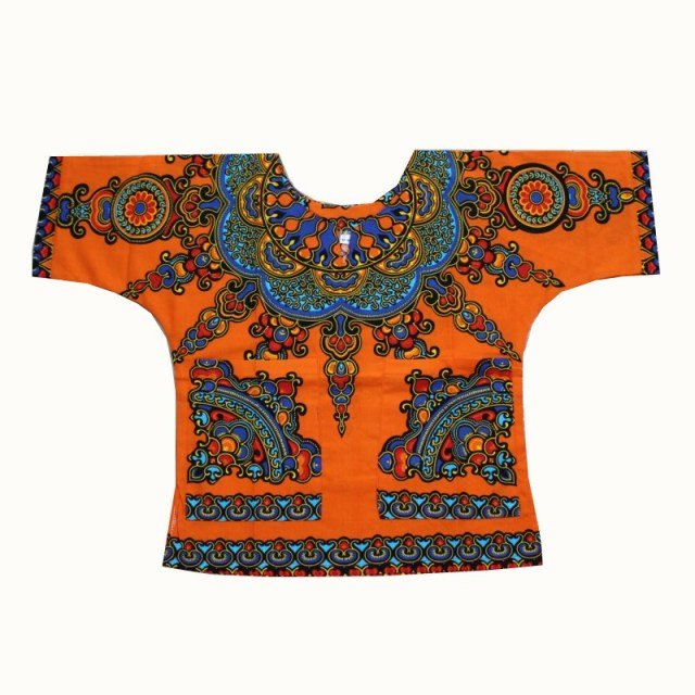 Vibrant Traditional African Print Dashiki T-shirts: Stylish Fashion Designs for Kids - Flexi Africa - Free Delivery Worldwide