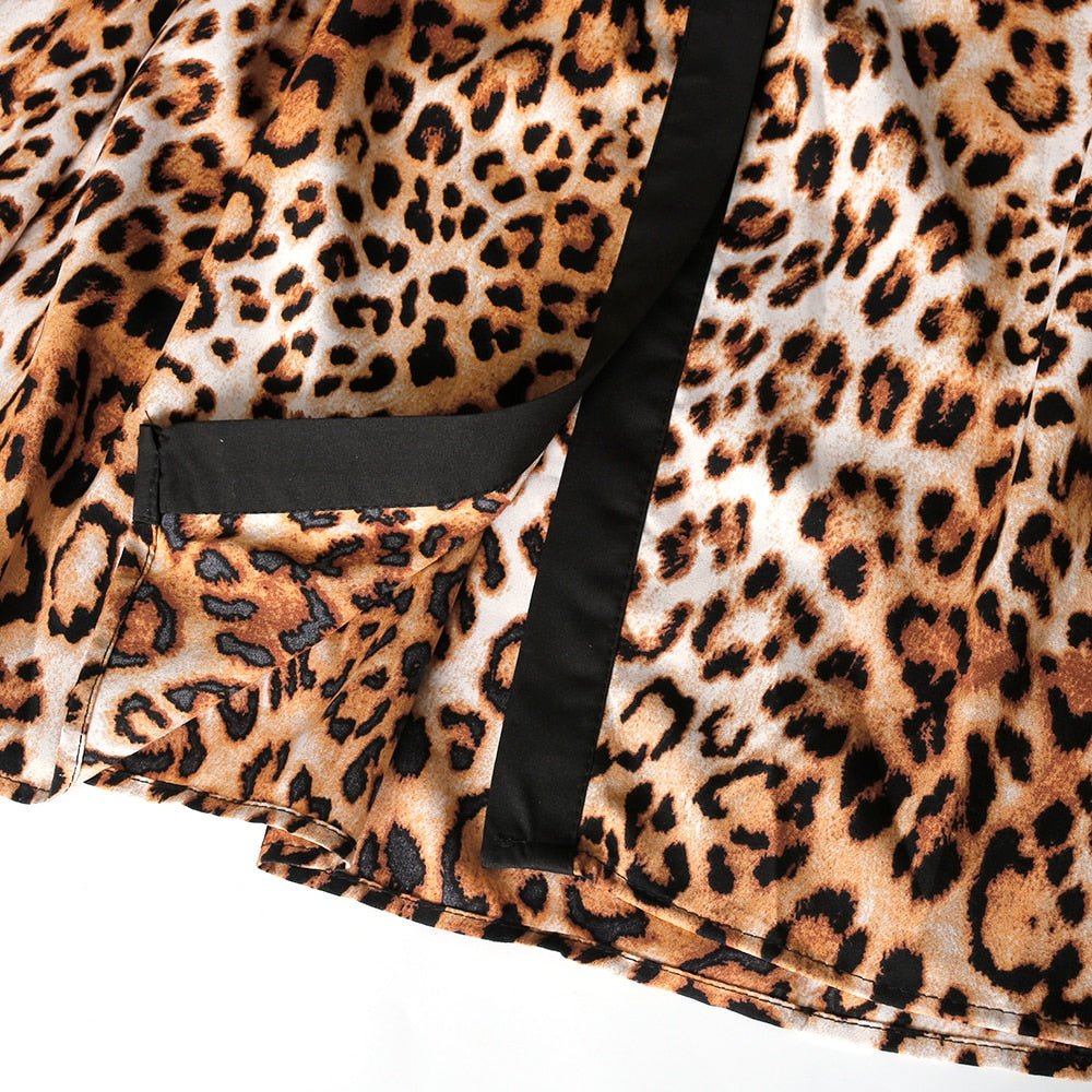 Wild Safari Chic: Plus Size African Print Leopard Maxi Dress with Fashion Abaya - Flexi Africa - www.flexiafrica.com