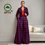 Buy Women’s African Ankara 2PC Outfit – Long Sleeve Top, High-Waist Pants & Earrings for only $104.94 at Flexi Africa!