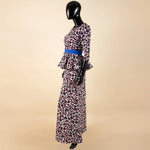 Women’s African Ankara 2PC Set Crop Top Maxi Skirt Belted Traditional Outfit - Free Delivery Worldwide only at Flexi Africa