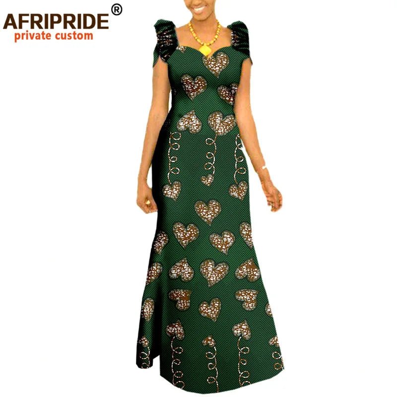 Women’s African Ankara Print Maxi Dress – Short Sleeve Plus Size Dashiki Outfit - Free Delivery Worldwide only at Flexi Africa