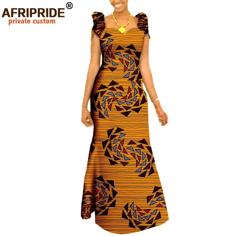 Women’s African Ankara Print Maxi Dress – Short Sleeve Plus Size Dashiki Outfit - Free Delivery Worldwide only at Flexi Africa
