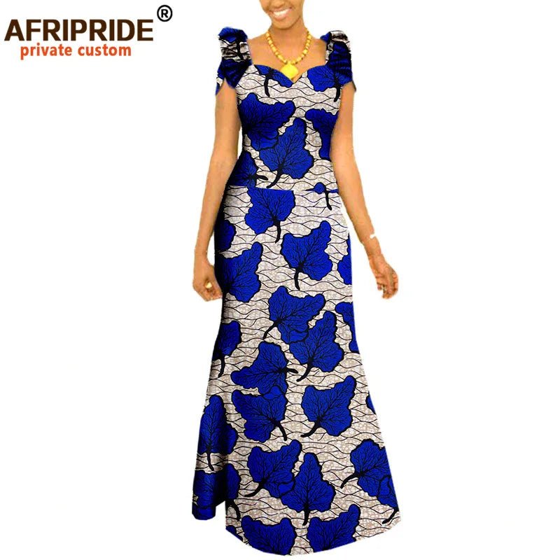 Women’s African Ankara Print Maxi Dress – Short Sleeve Plus Size Dashiki Outfit - Free Delivery Worldwide only at Flexi Africa