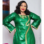 Women’s African Bazin Riche Embroidered Dress – Plus Size Elegant Party, Church & Special Occasion Attire - Free Delivery Worldwide only at Flexi Africa