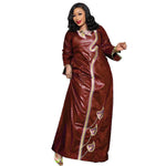 Women’s African Bazin Riche Embroidered Dress – Plus Size Elegant Party, Church & Special Occasion Attire - Free Delivery Worldwide only at Flexi Africa
