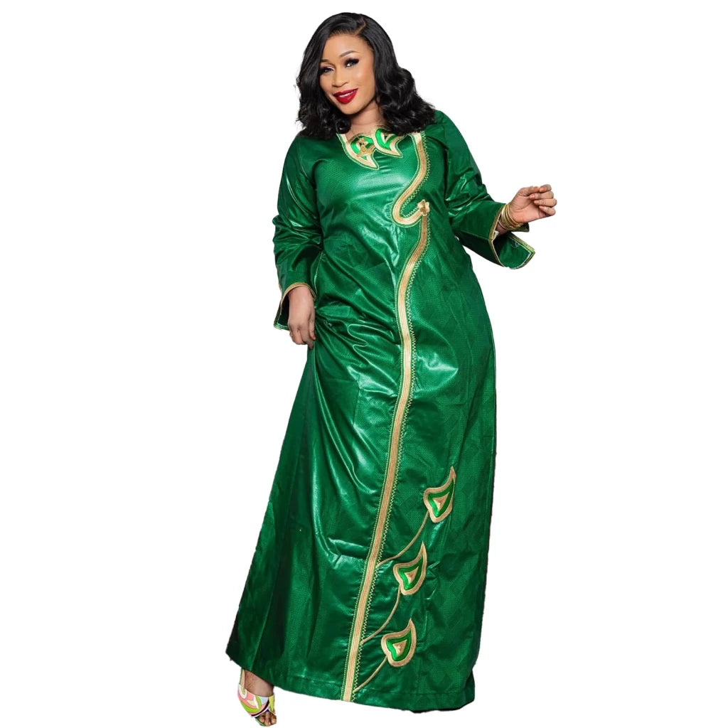 Women’s Bazin Riche Dress – Plus Size Elegant Party, Church & Special Occasion Attire - Free Delivery only at Flexi Africa