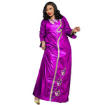 Women’s African Bazin Riche Embroidered Dress – Plus Size Elegant Party, Church & Special Occasion Attire - Free Delivery Worldwide only at Flexi Africa