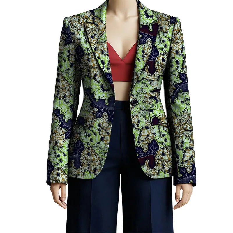Women’s African Couture Blazer Jacket – Ankara Print Colorful Short Coat for Wedding & Party - Free Delivery Worldwide only at Flexi Africa