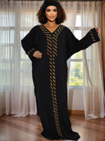 Women’s African Dashiki Rhinestone Kaftan Dress – Shiny Ankara Long Evening & Party Gown - Free Delivery Worldwide only at Flexi Africa