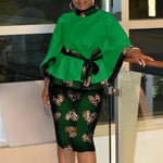 Women’s African Dashiki Shirt & Ankara Skirt 2-Piece Set – Traditional Tribal Print Outfit - Free Delivery Worldwide only at Flexi Africa