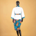 Women’s African Dashiki Shirt & Ankara Skirt 2-Piece Set – Traditional Tribal Print Outfit - Free Delivery Worldwide only at Flexi Africa
