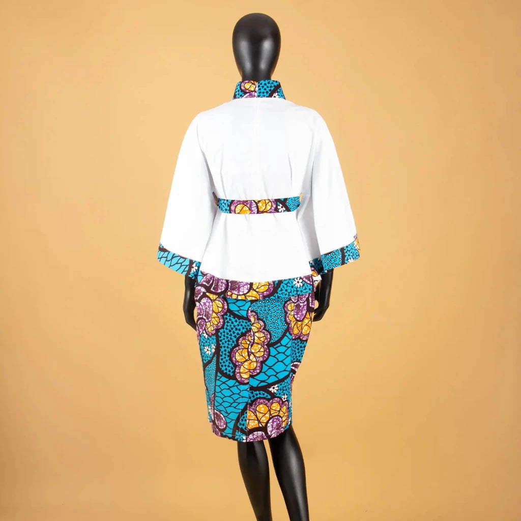 Women’s African Dashiki Shirt & Ankara Skirt 2-Piece Set – Traditional Tribal Print Outfit - Free Delivery Worldwide only at Flexi Africa