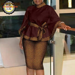 Women’s African Dashiki Shirt & Ankara Skirt 2-Piece Set – Traditional Tribal Print Outfit - Free Delivery Worldwide only at Flexi Africa