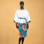 Women’s African Dashiki Shirt & Ankara Skirt 2-Piece Set – Traditional Tribal Print Outfit - Free Delivery Worldwide only at Flexi Africa