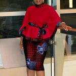 Women’s African Dashiki Shirt & Ankara Skirt 2-Piece Set – Traditional Tribal Print Outfit - Free Delivery Worldwide only at Flexi Africa