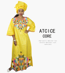 Women's African Dresses: Fashionable New Bazin Riche Embroidery Design - Free Delivery Worldwide only at Flexi Africa