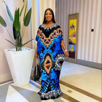 Women’s African Ethnic Cotton Dress – Plus Size Printed Loose Summer Dress - Free Delivery Worldwide only at Flexi Africa