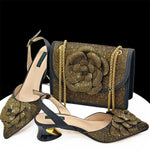 Women's African Evening Shoes & Bag Set – Rhinestone Peep-Toe Pumps – alternate view 5