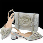 Women's African Evening Shoes & Bag Set – Rhinestone Peep-Toe Pumps – alternate view 6