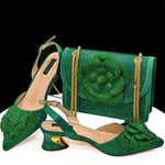 Women's African Evening Shoes & Bag Set – Rhinestone Peep-Toe Pumps – alternate view 3