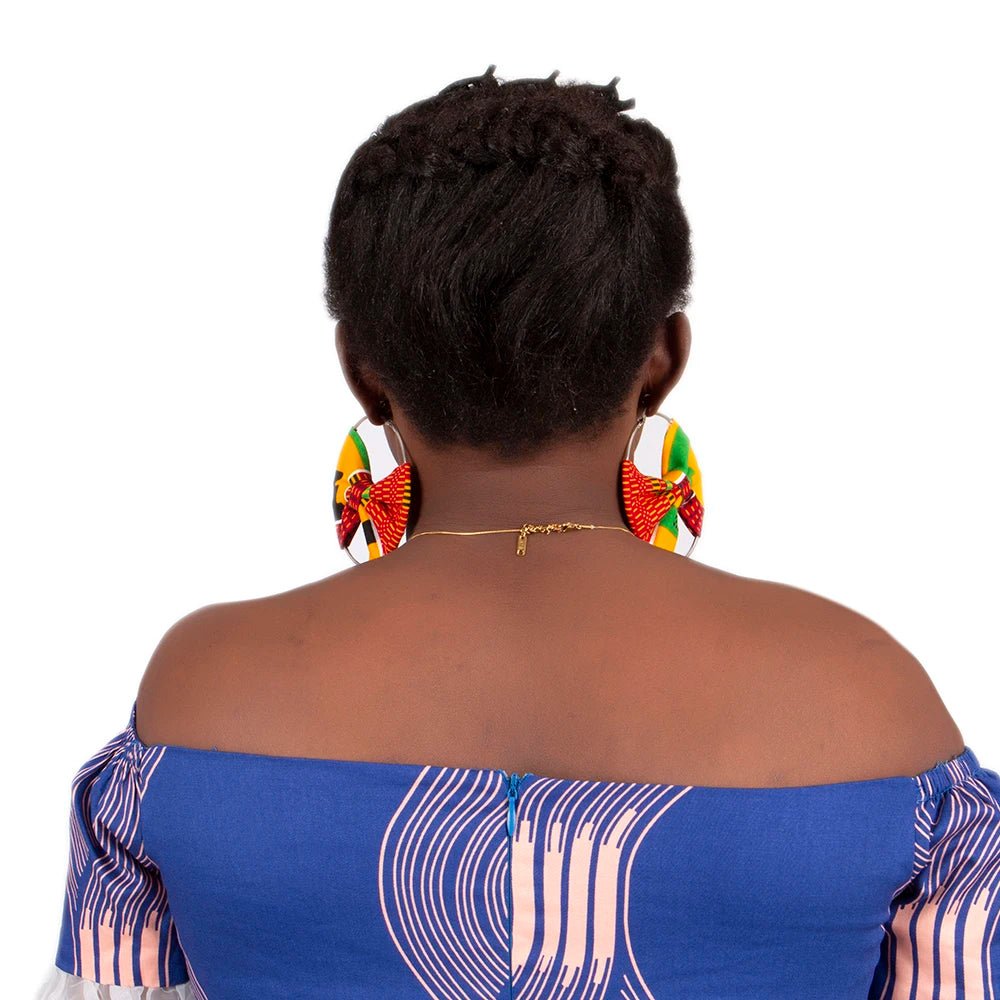Women’s African Fashion Earrings – Handmade Circle Statement Accessories - Free Delivery Worldwide only at Flexi Africa