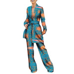 Women’s African Fashion Outfit – Ankara Trench Coat and Long Pants Set - Free Delivery Worldwide only at Flexi Africa
