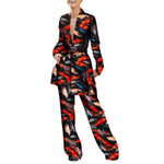 Women’s African Fashion Outfit – Ankara Trench Coat and Long Pants Set - Free Delivery Worldwide only at Flexi Africa