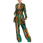 Women’s African Fashion Outfit – Ankara Trench Coat and Long Pants Set - Free Delivery Worldwide only at Flexi Africa