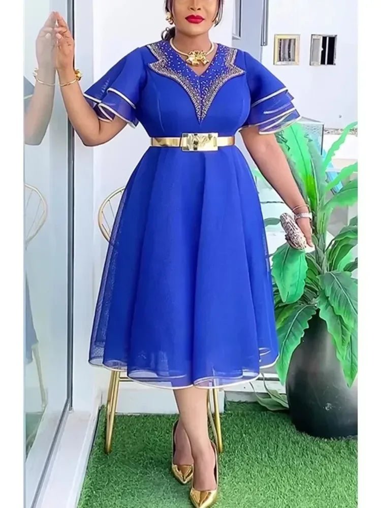 Women's African-Inspired Midi Dress, Plus Size – product view 3