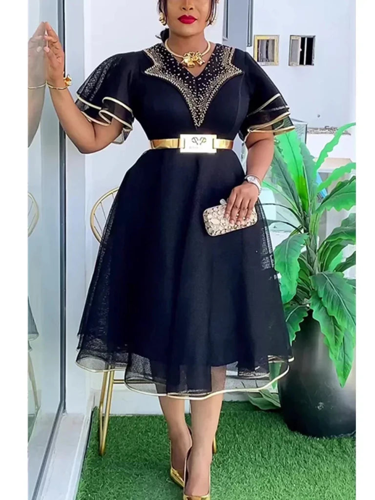 Women's African-Inspired Midi Dress, Plus Size – product view 5