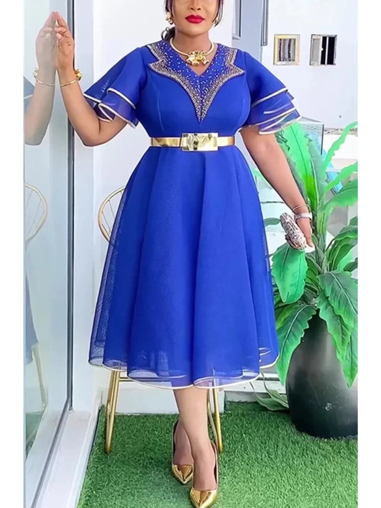 Women's African-Inspired Midi Dress, Plus Size – product view 11