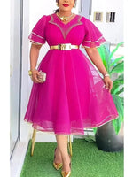 Women's African-Inspired Midi Dress, Plus Size