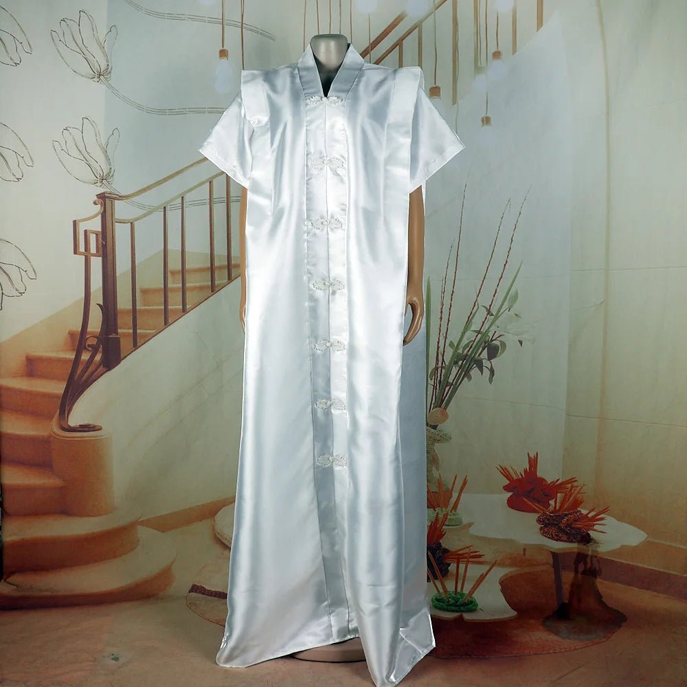 Women's African-Inspired Satin-Finish Maxi Dress - Free Delivery Worldwide only at Flexi Africa