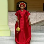Women's African-Inspired Satin-Finish Maxi Dress - Free Delivery Worldwide only at Flexi Africa