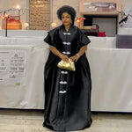 Women's African-Inspired Satin-Finish Maxi Dress - Free Delivery Worldwide only at Flexi Africa