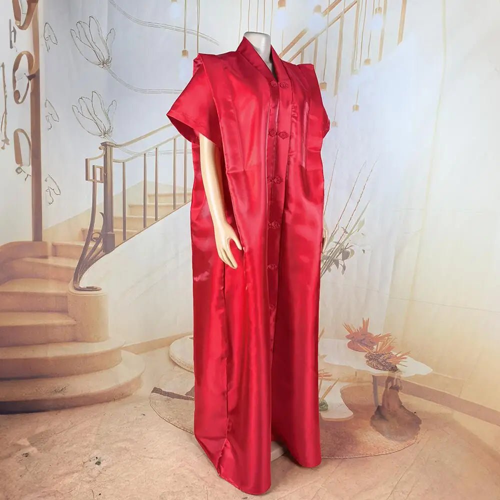 Women's African-Inspired Satin-Finish Maxi Dress - Free Delivery Worldwide only at Flexi Africa