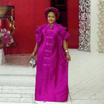 Women's African-Inspired Satin-Finish Maxi Dress - Free Delivery Worldwide only at Flexi Africa