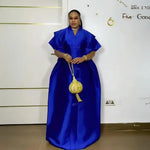 Women's African-Inspired Satin-Finish Maxi Dress - Free Delivery Worldwide only at Flexi Africa