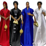 Women's African-Inspired Satin-Finish Maxi Dress - Free Delivery Worldwide only at Flexi Africa
