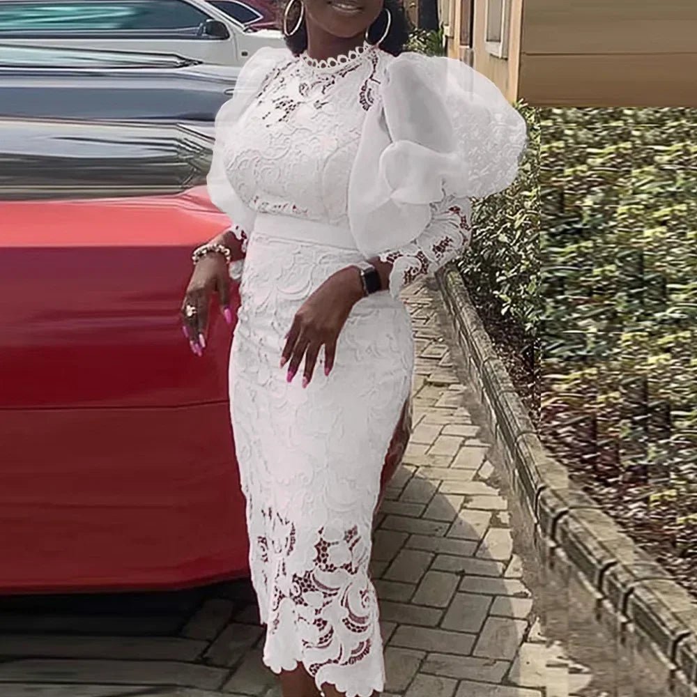 African Lace Dashiki Dress
