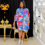 Women's African Print Button-Front Party Dress - Free Delivery Worldwide only at Flexi Africa