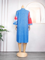 Women's African Print Button-Front Party Dress - Free Delivery Worldwide only at Flexi Africa