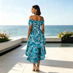 Women's African Print Dashiki Maxi Dress – Ankara Off - Shoulder V - Neck Plus Size Gown - Free Delivery Worldwide only at Flexi Africa