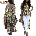 Women's African Print Dashiki Maxi Dress – Ankara Off - Shoulder V - Neck Plus Size Gown - Free Delivery Worldwide only at Flexi Africa