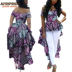 Women's African Print Dashiki Maxi Dress – Ankara Off - Shoulder V - Neck Plus Size Gown - Free Delivery Worldwide only at Flexi Africa