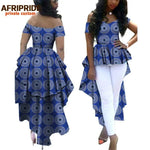 Women's African Print Dashiki Maxi Dress – Ankara Off - Shoulder V - Neck Plus Size Gown - Free Delivery Worldwide only at Flexi Africa