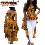 Women's African Print Dashiki Maxi Dress – Ankara Off - Shoulder V - Neck Plus Size Gown - Free Delivery Worldwide only at Flexi Africa